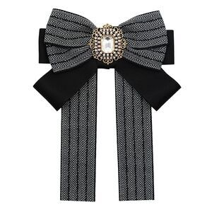 4443 Bow Tie Girls Rhinestone Bow Ties, Adjustable Pre-tied Neck Tie
